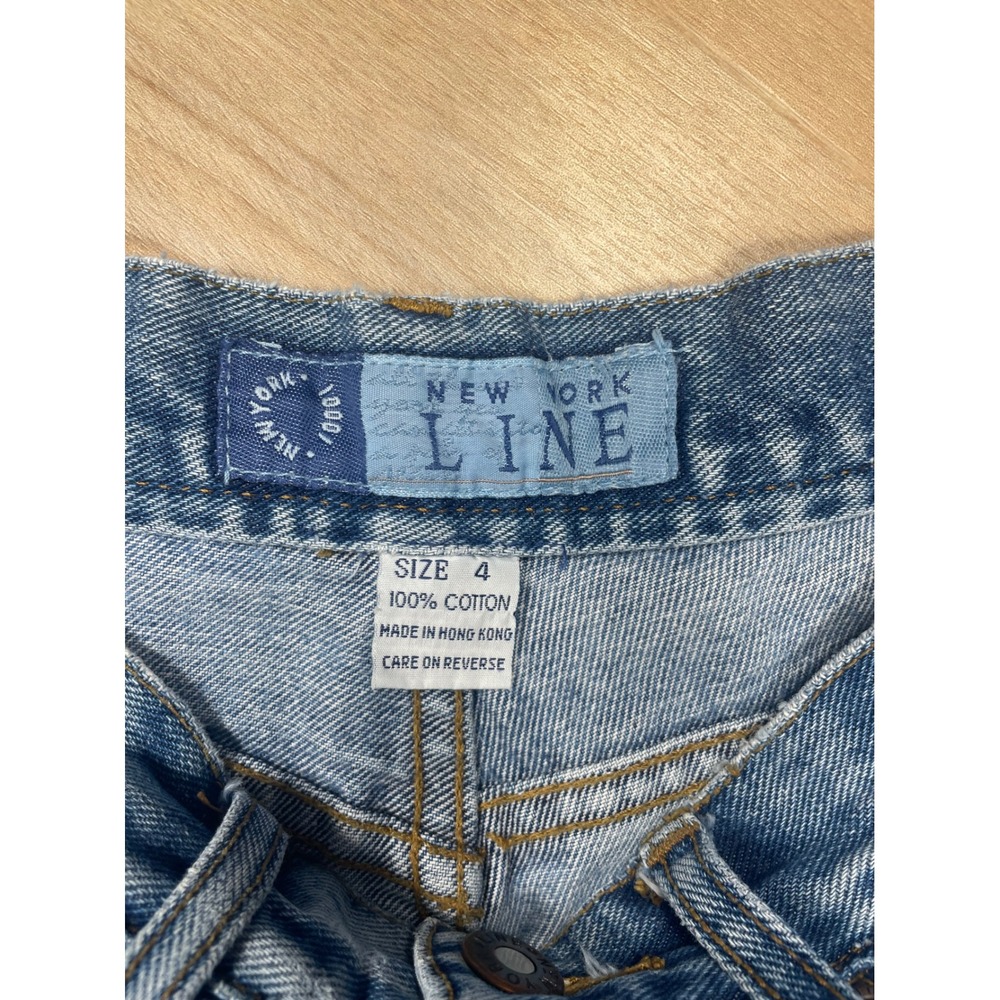 New York Line Vintage High Waisted Mom Jeans Medium Wash 100% Cotton Size 4 - Picture 2 of 8